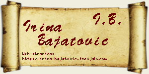 Irina Bajatović vizit kartica